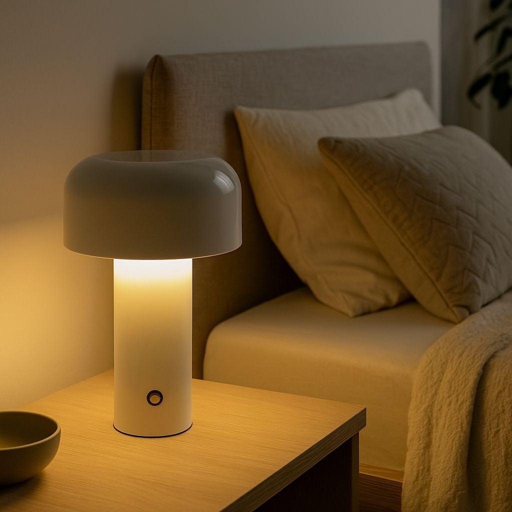 Lámpara de mesa LED CCT portátil - Táctil - Ø125 mm