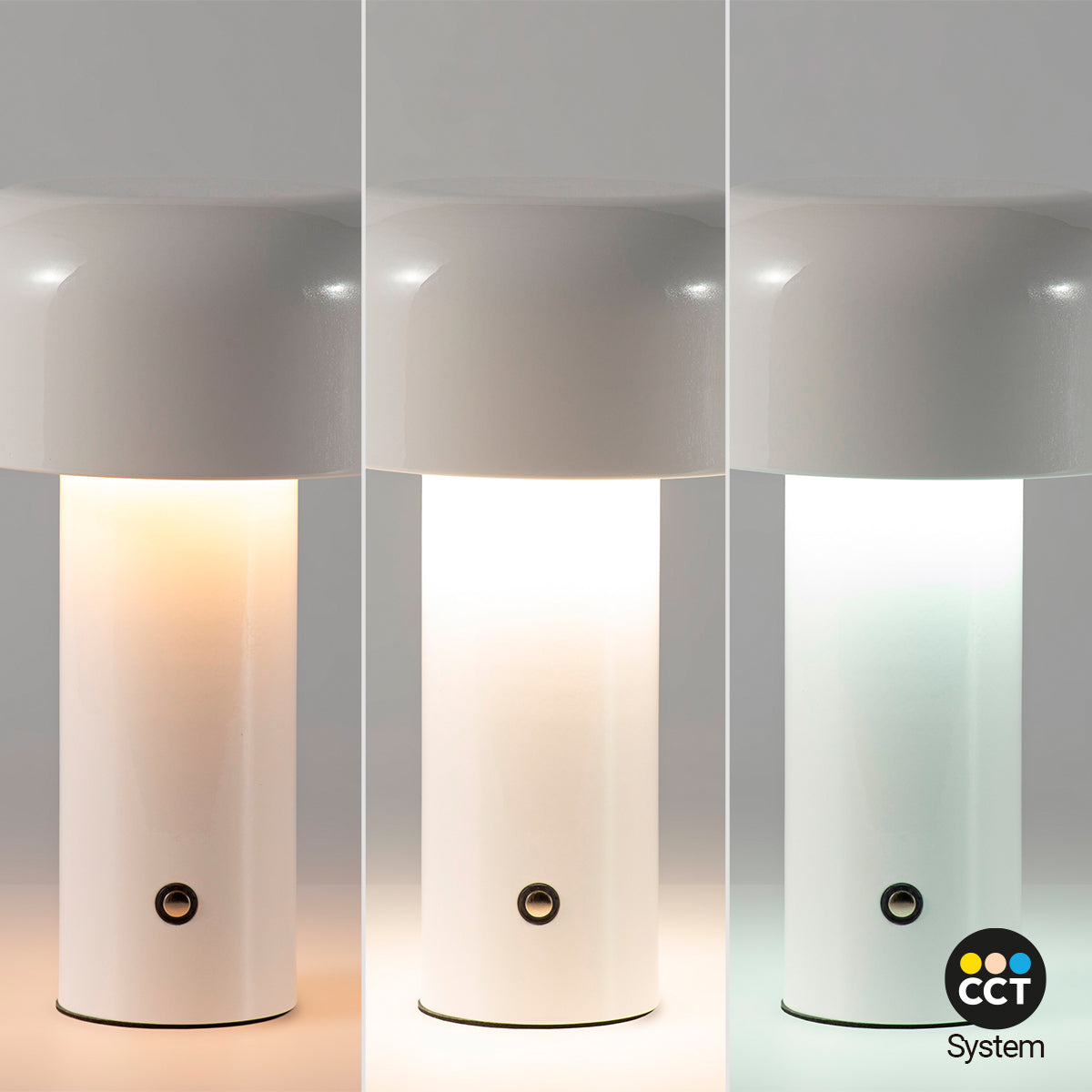 Lámpara de mesa LED CCT portátil - Táctil - Ø125 mm