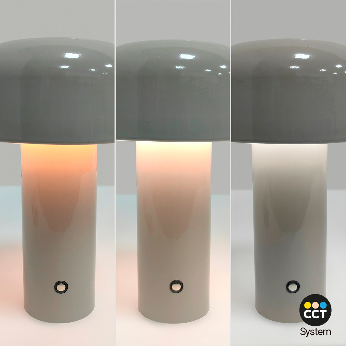 Lámpara de mesa LED CCT portátil - Táctil - Ø125 mm