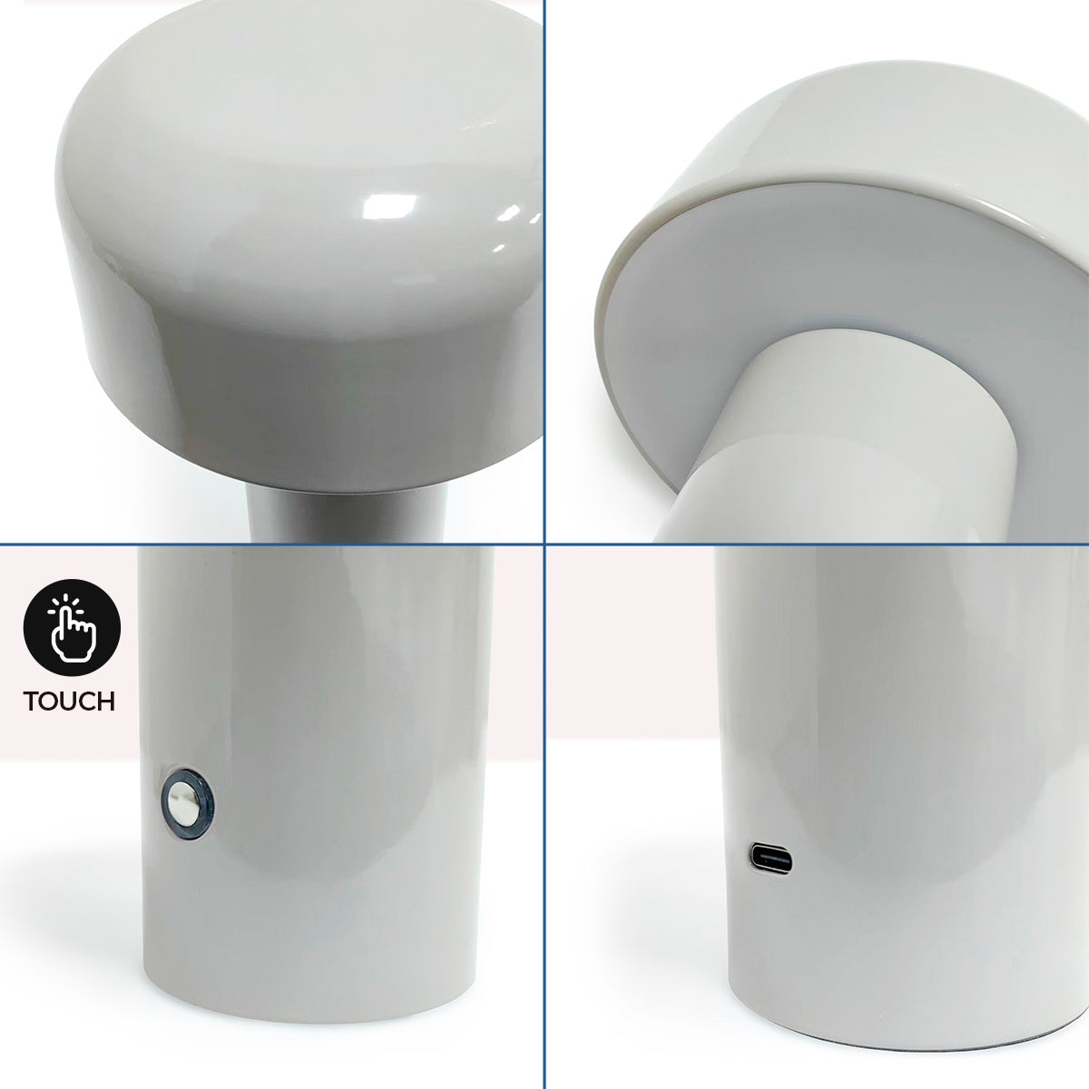 Lámpara de mesa LED CCT portátil - Táctil - Ø125 mm
