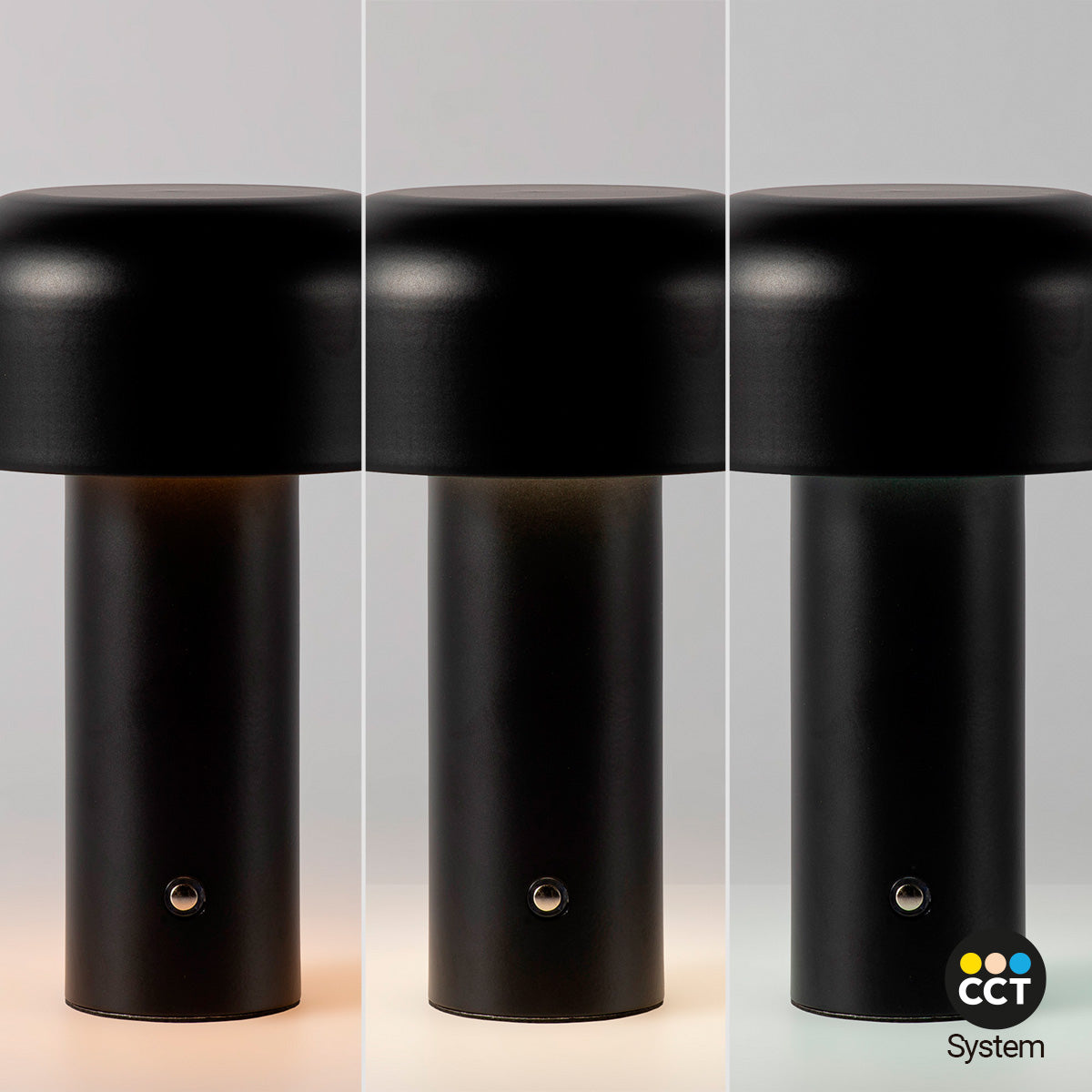 Lámpara de mesa LED CCT portátil - Táctil - Ø125 mm