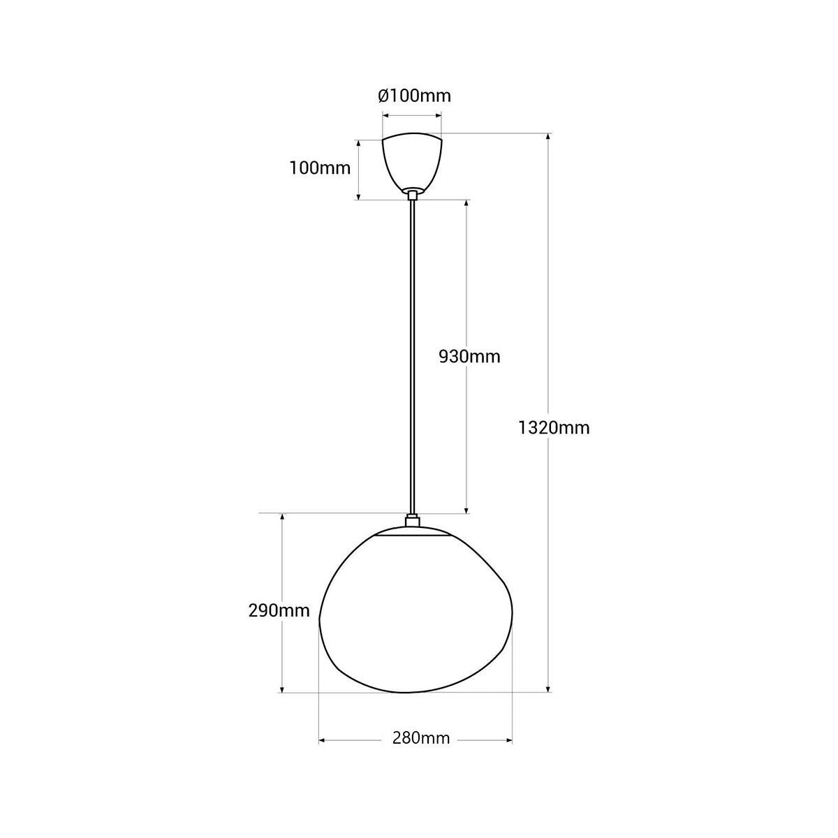 Lámpara colgante cristal de diseño "Abril"  - Ø 28cm