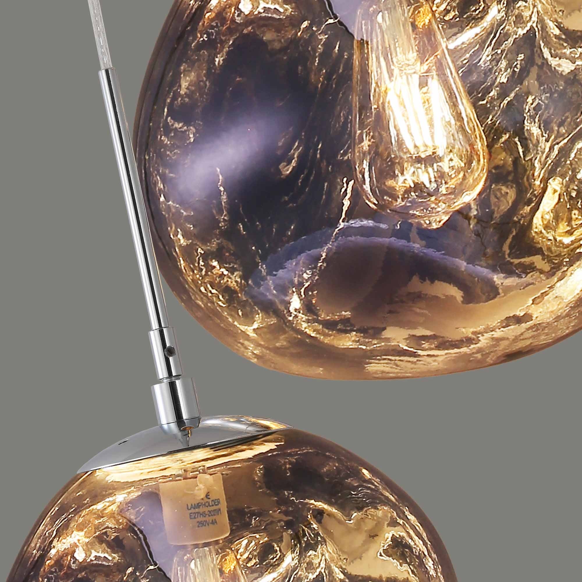 Lámpara colgante cristal triple "KADNIS" - 3 x E27