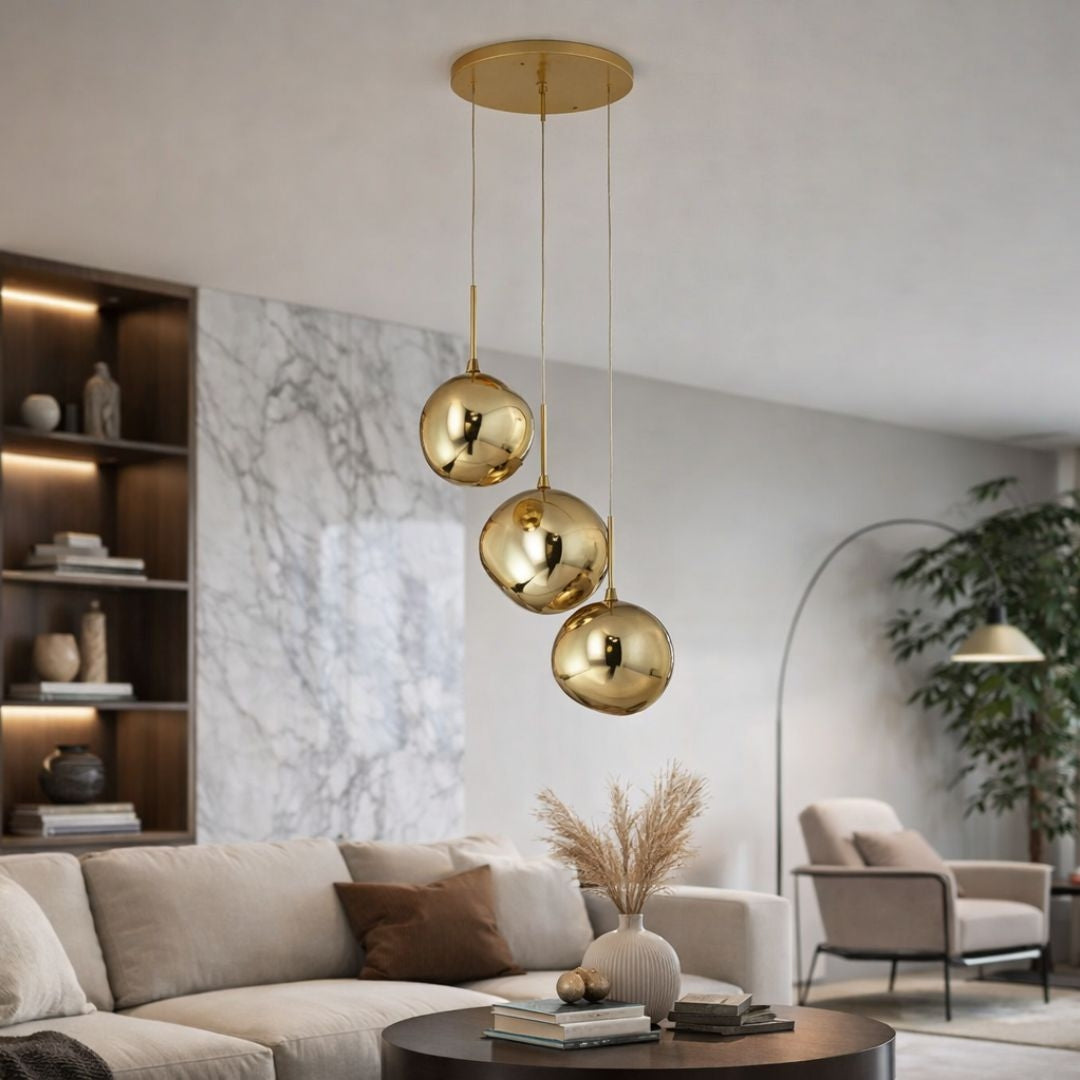 Lámpara colgante cristal triple "KADNIS" - 3 x E27