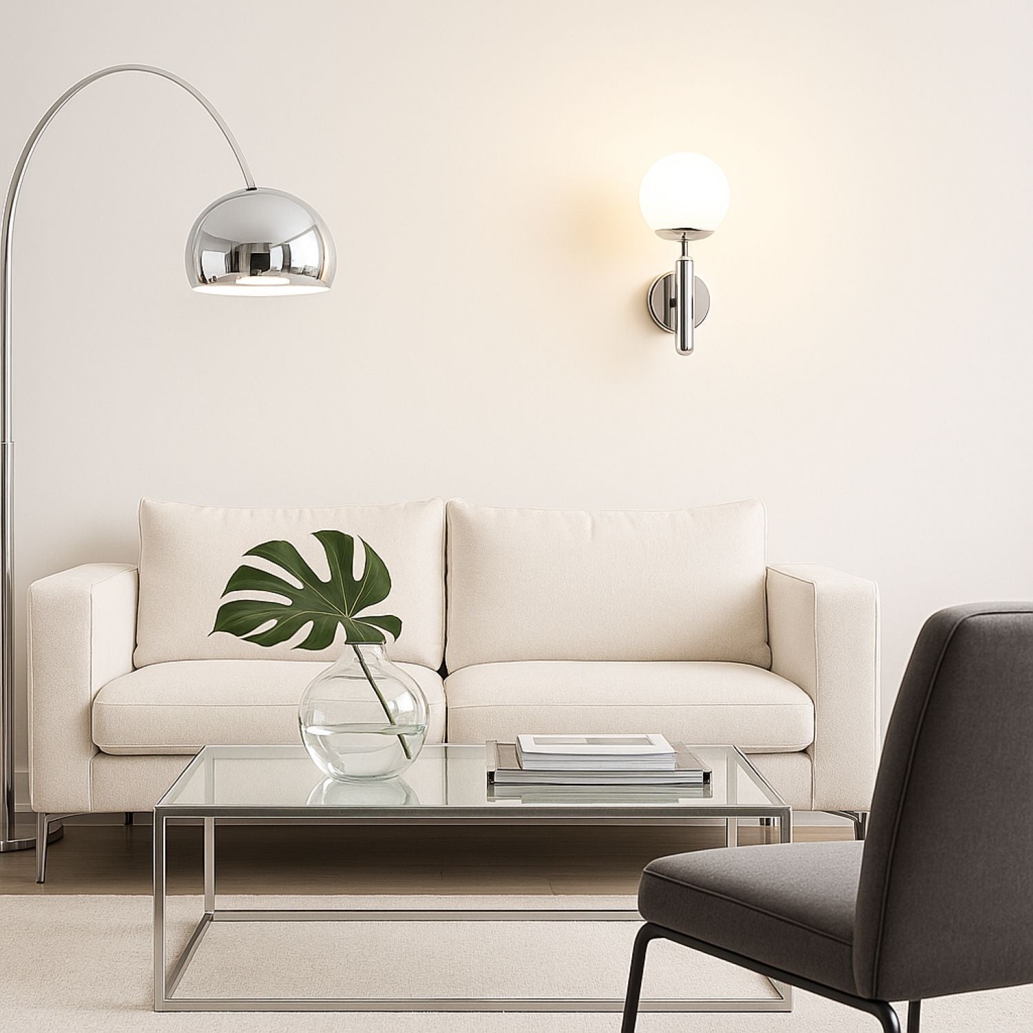 Aplique de pared bola cristal "Elsa" - E14