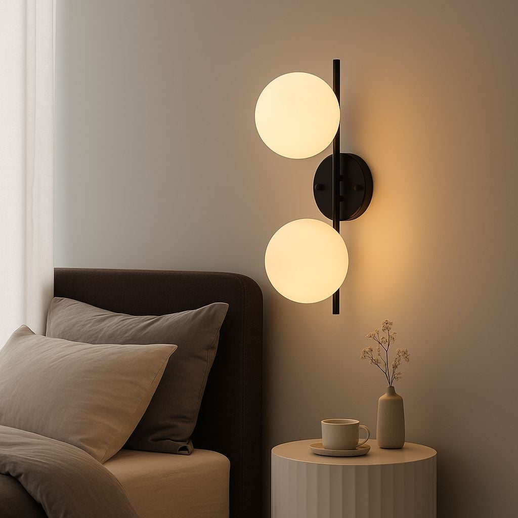 Aplique de pared doble bola cristal "Double"