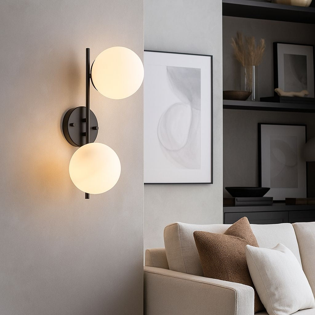 Aplique de pared doble bola cristal "Double"