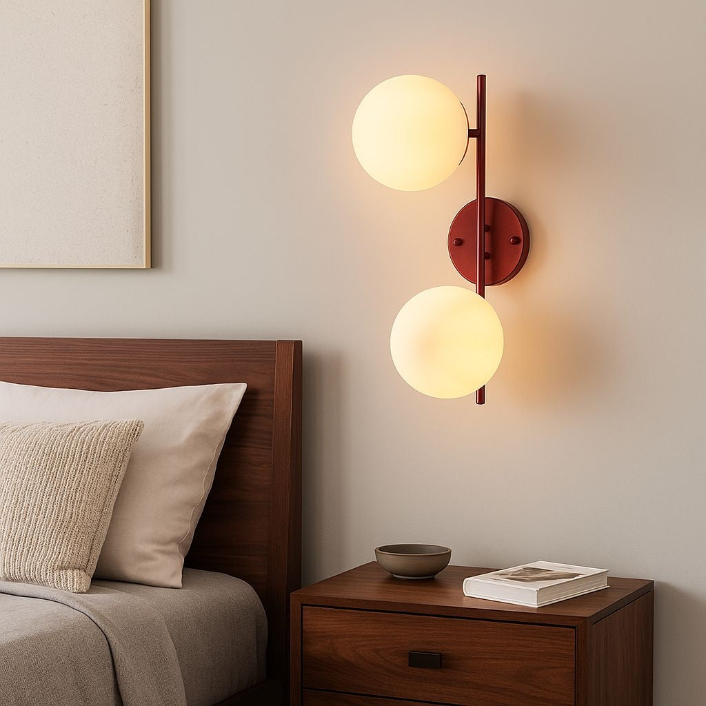 Aplique de pared doble bola cristal "Double"