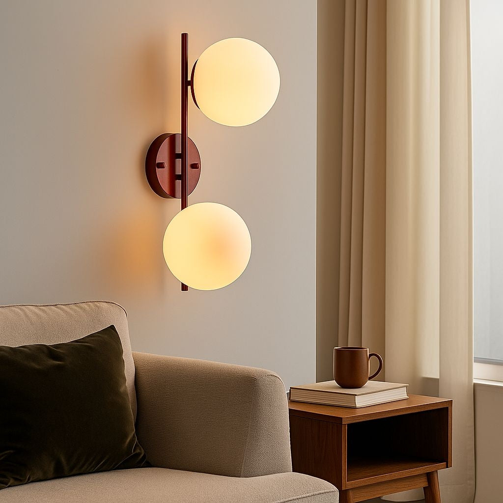 Aplique de pared doble bola cristal "Double"
