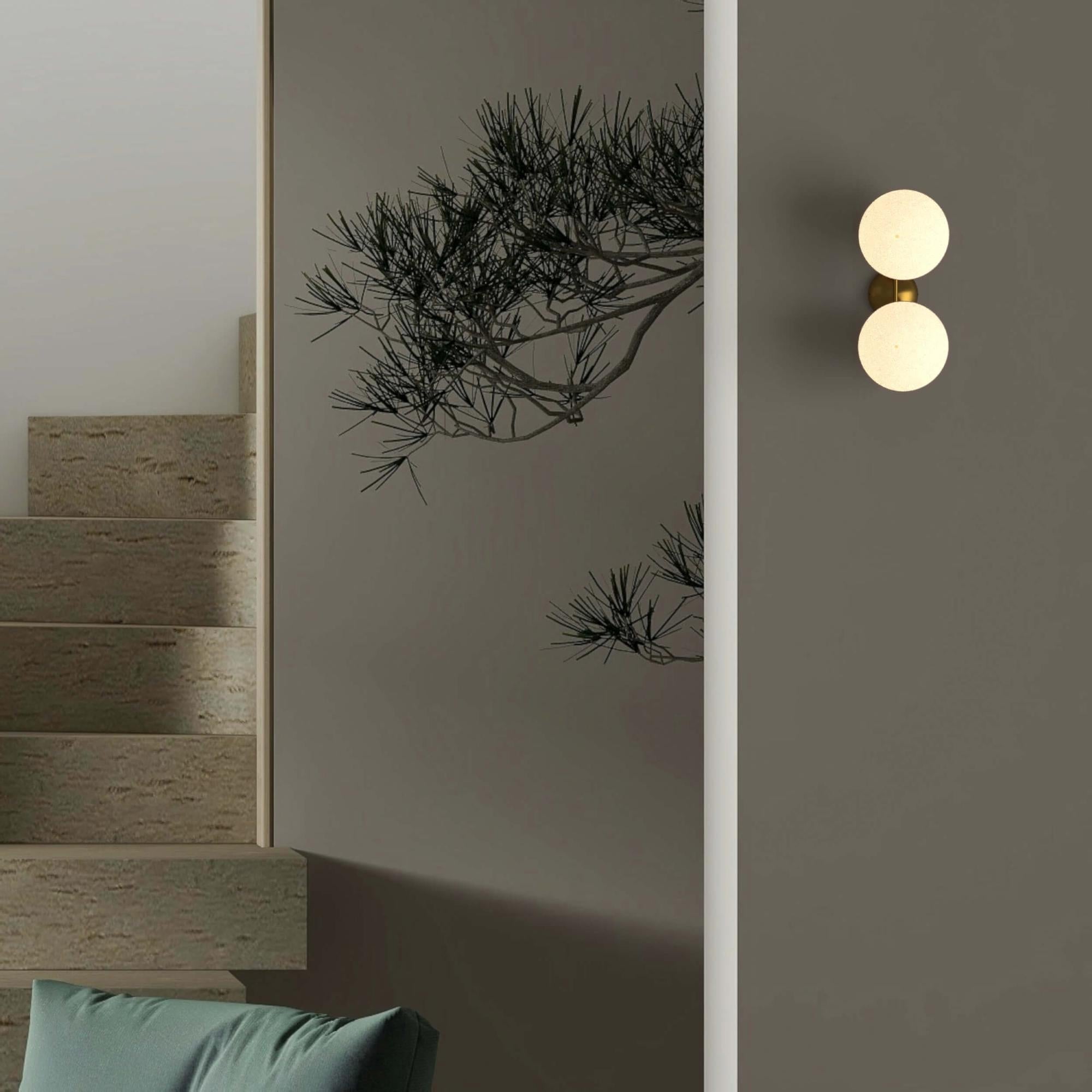 Aplique de pared doble bola cristal "VIC 150" - E27 - Ø 15cm