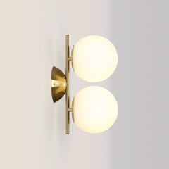 Aplique de pared doble bola cristal "VIC 150" - E27 - Ø 15cm