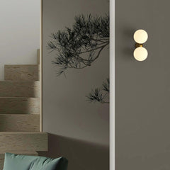 Aplique de pared doble bola cristal "VIC 150" - E27 - Ø 15cm