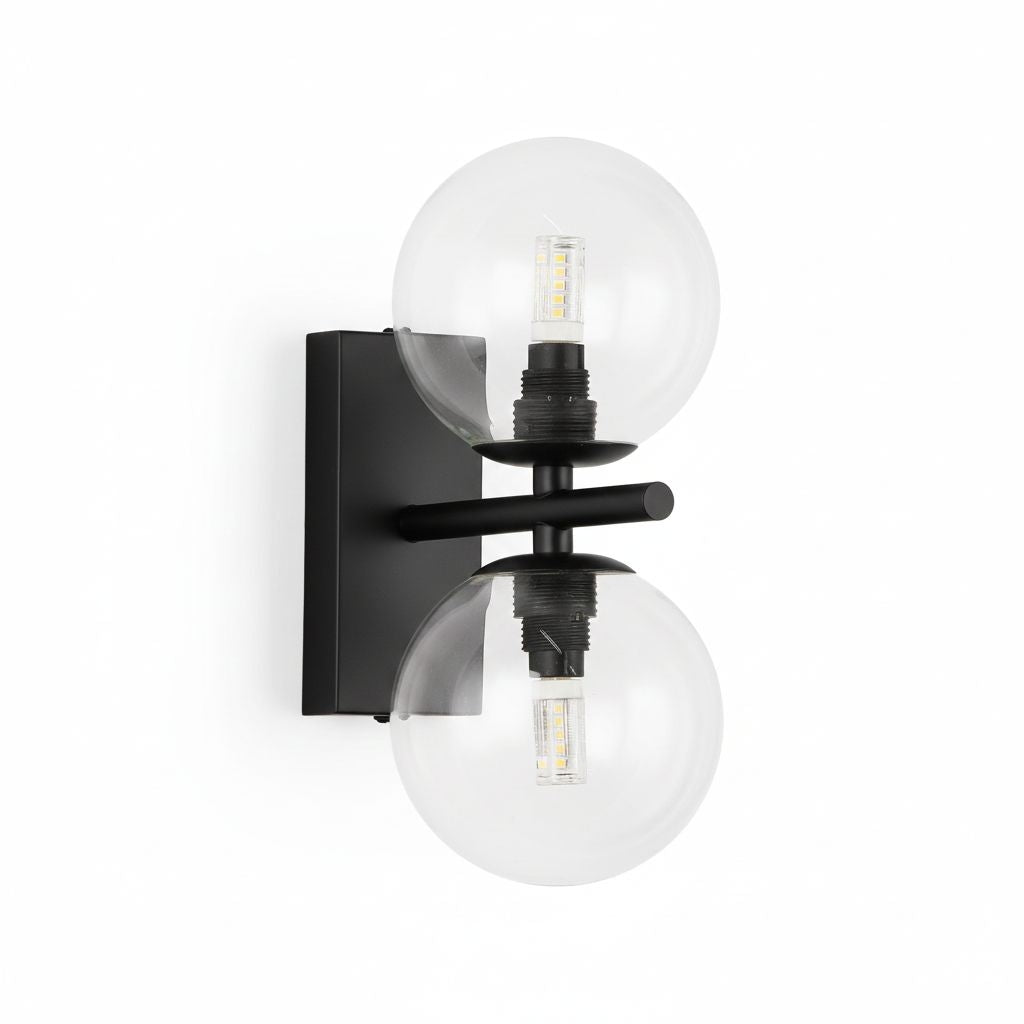 Aplique de pared con doble esfera de cristal "CANTHA" - 2 x G9