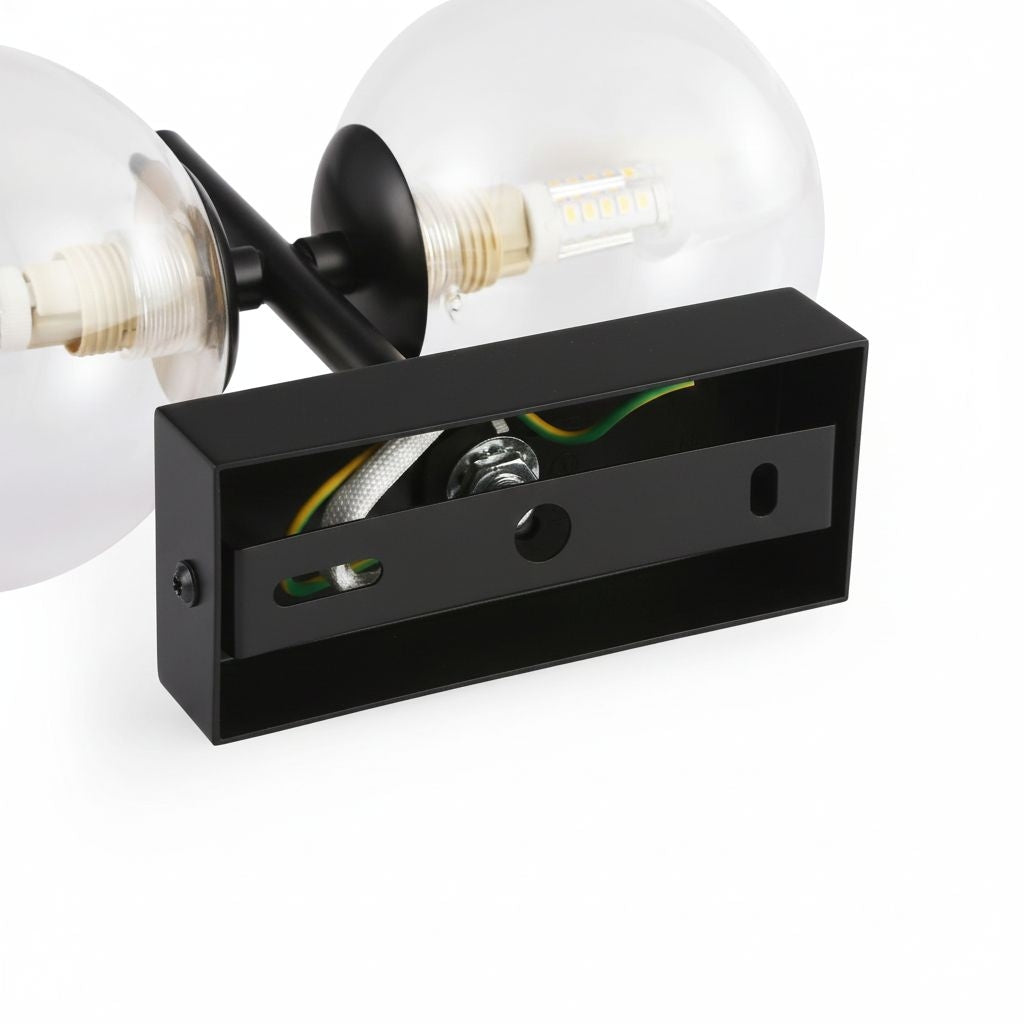 Aplique de pared con doble esfera de cristal "CANTHA" - 2 x G9