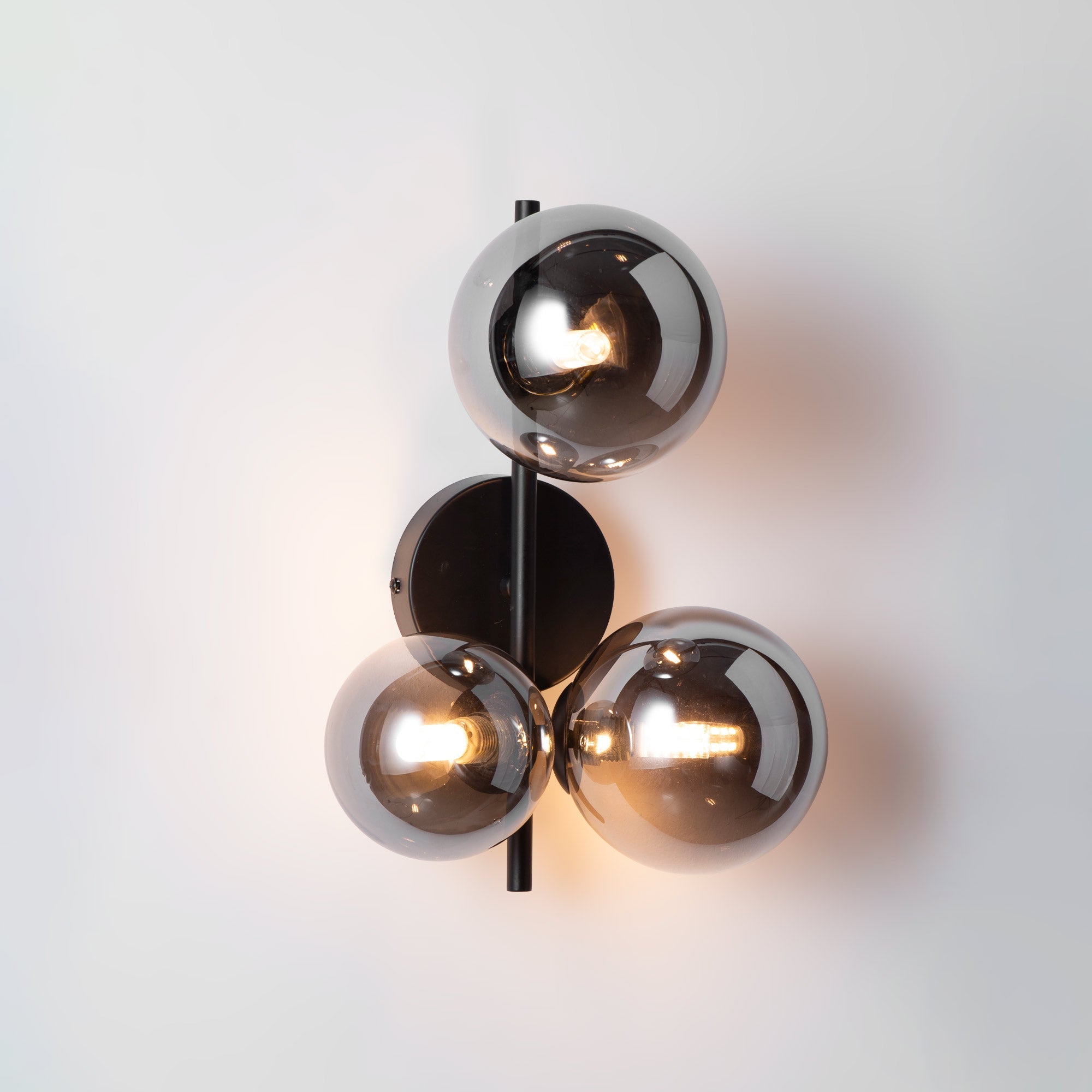Aplique de pared con esferas de cristal "CATY" - 3 x G9