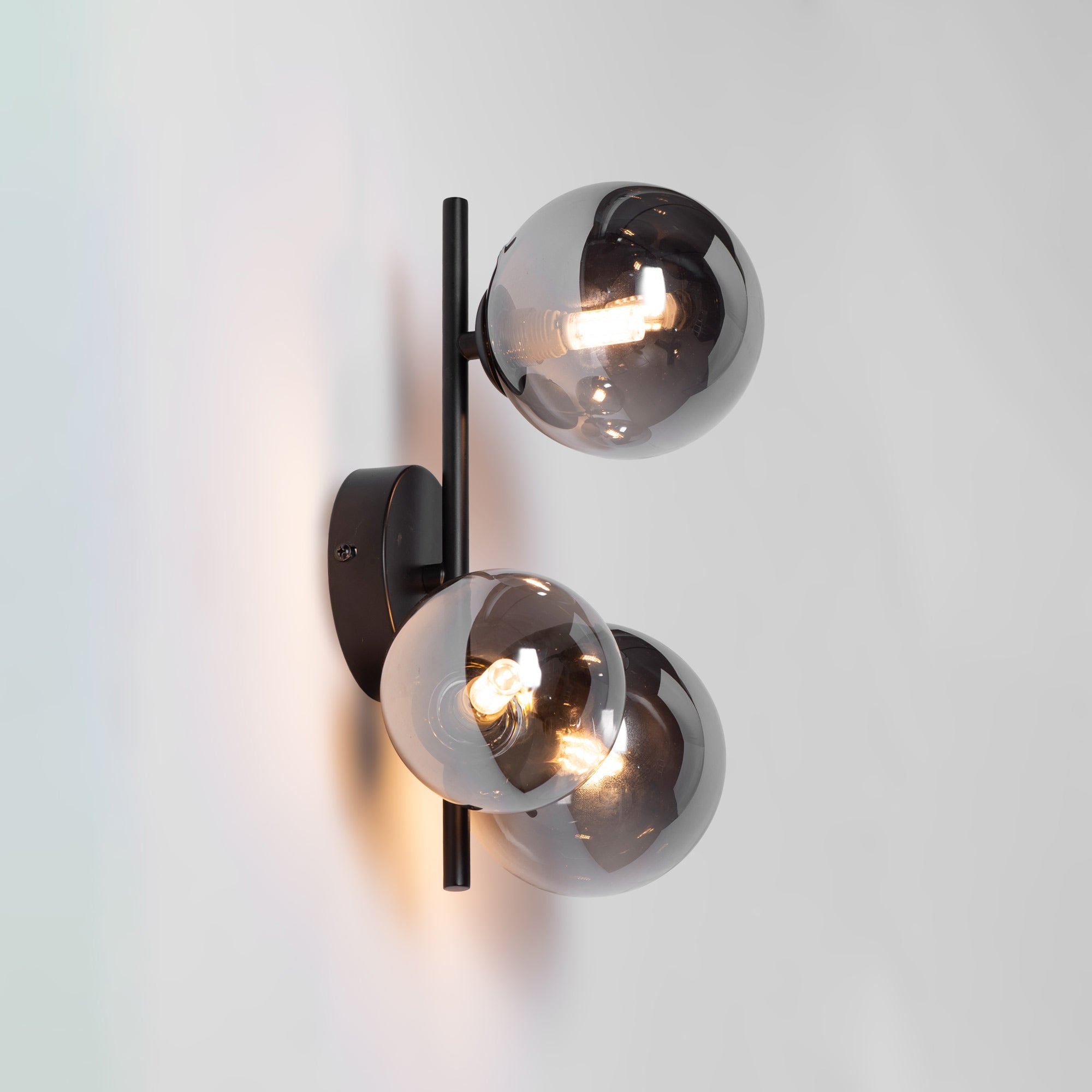 Aplique de pared con esferas de cristal "CATY" - 3 x G9