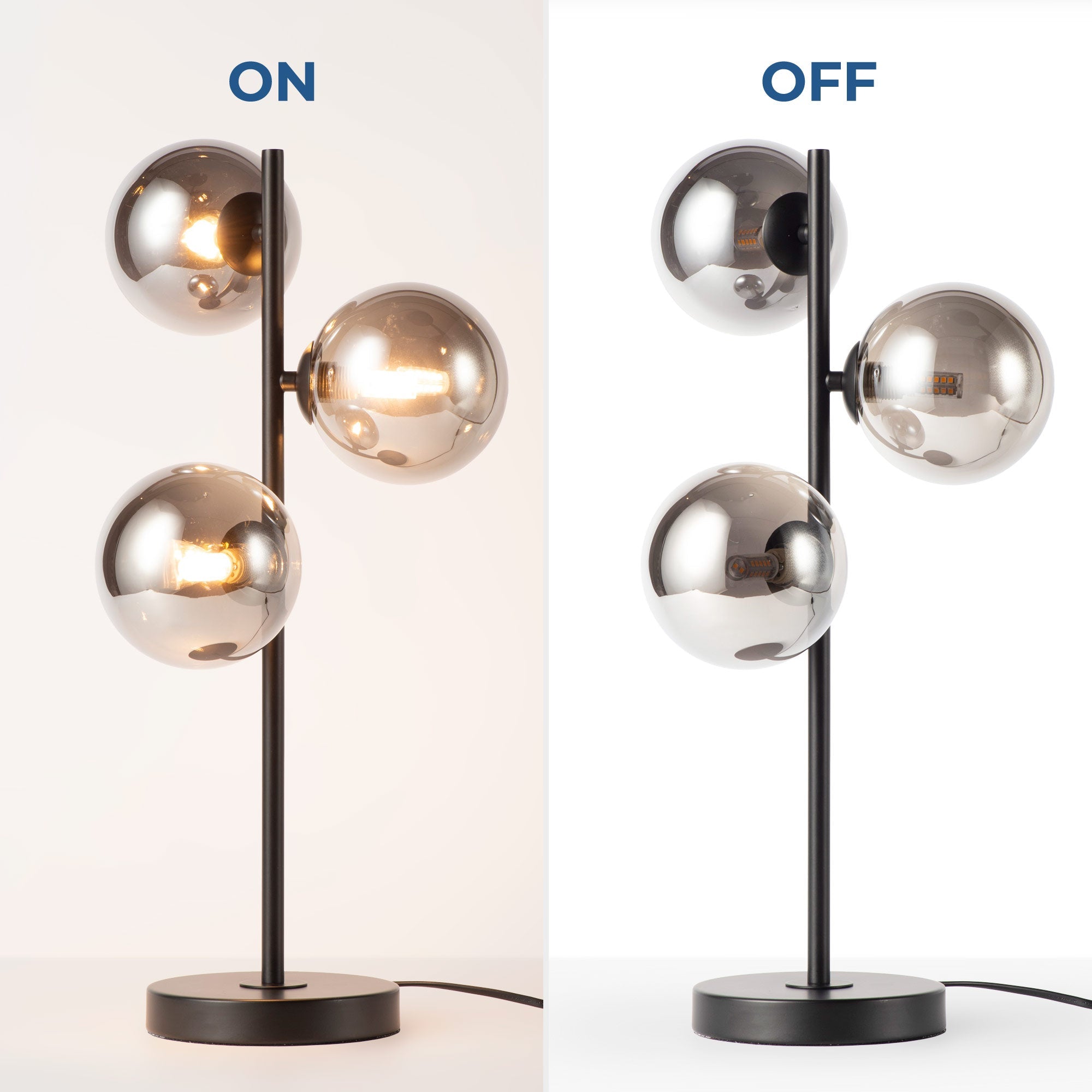 Lámpara de mesa con esferas de cristal "COMI" - 3 x G9