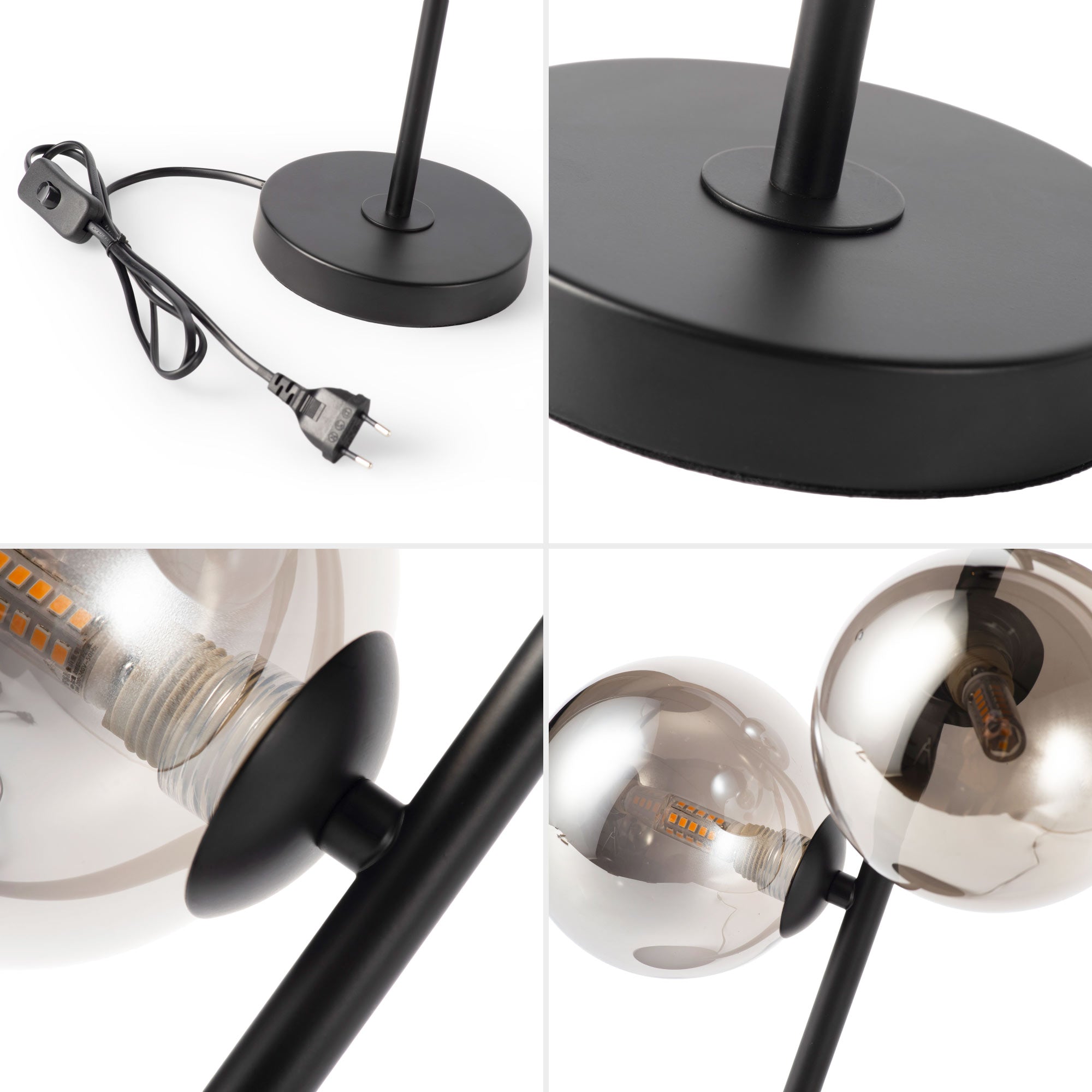 Lámpara de mesa con esferas de cristal "COMI" - 3 x G9