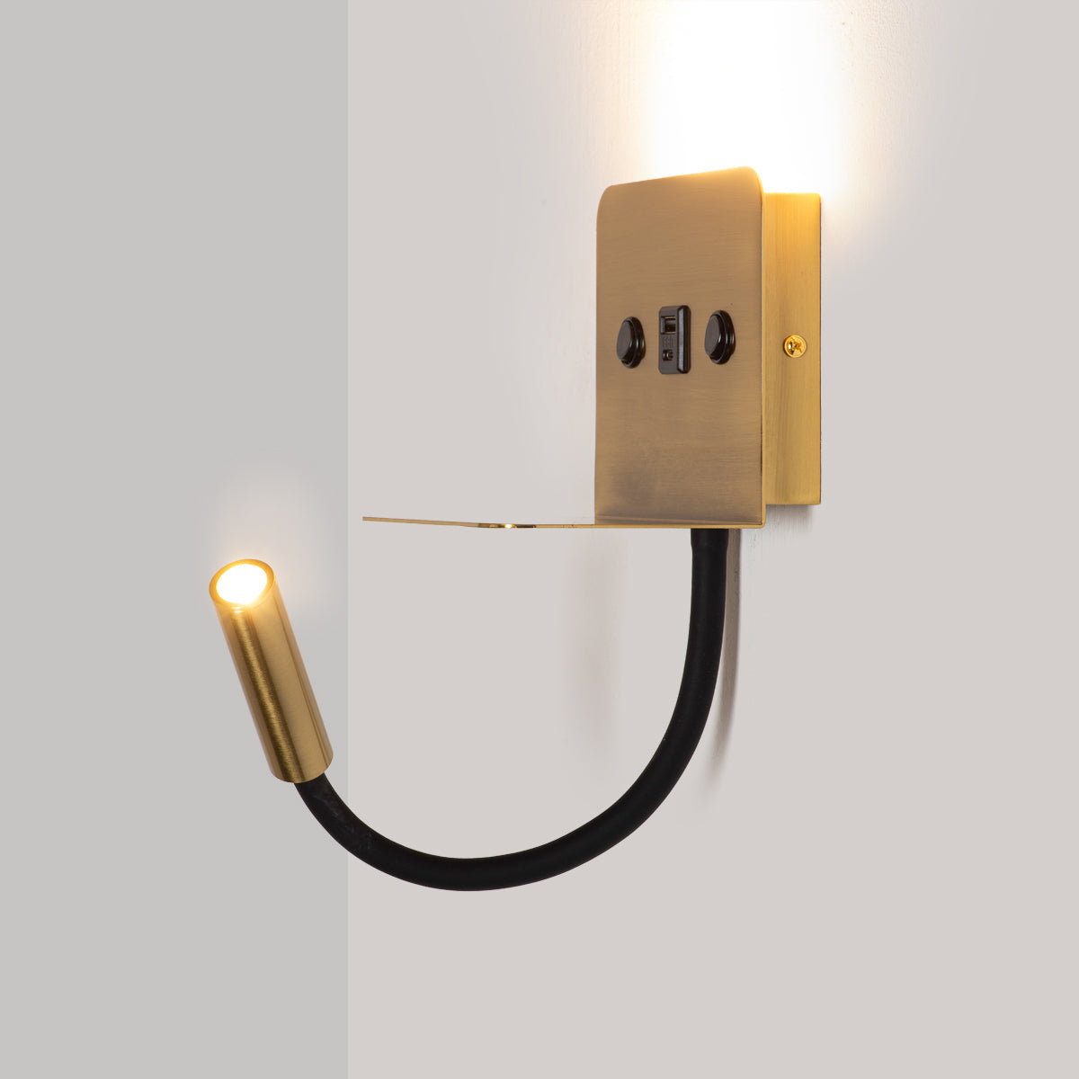 Aplique de pared para lectura "SLANGE 2" - 3W + 6W - Puerto USB + USB-C