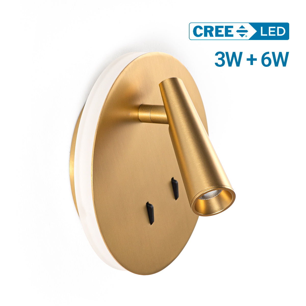 Aplique de pared "FELAM" - 3W + 6W - 2700K - CRI 85