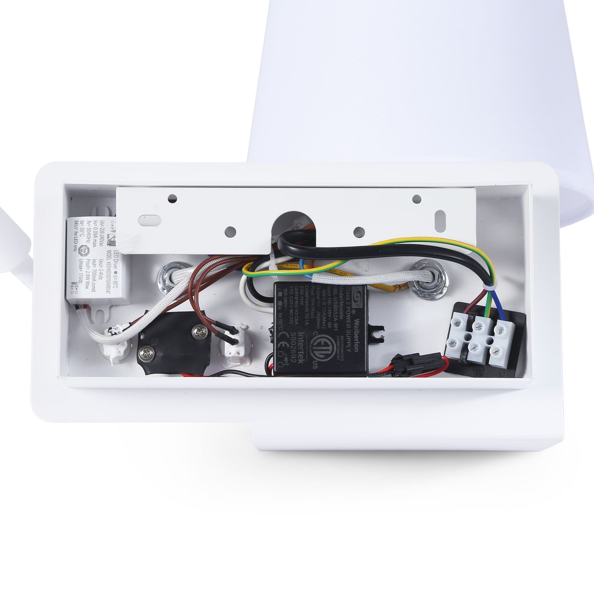 Aplique de pared para lectura "TARAN" - Con foco LED orientable y puerto USB  - E27 + 3W