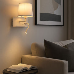 Aplique de pared para lectura "TARAN" - Con foco LED orientable y puerto USB  - E27 + 3W