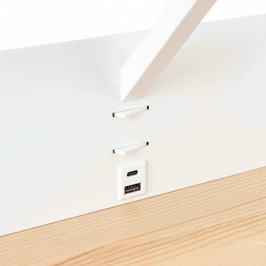 Aplique de pared para lectura "Artin USB + USBC" - Con foco LED orientable y puerto USB + USBC  - E27 + 3W