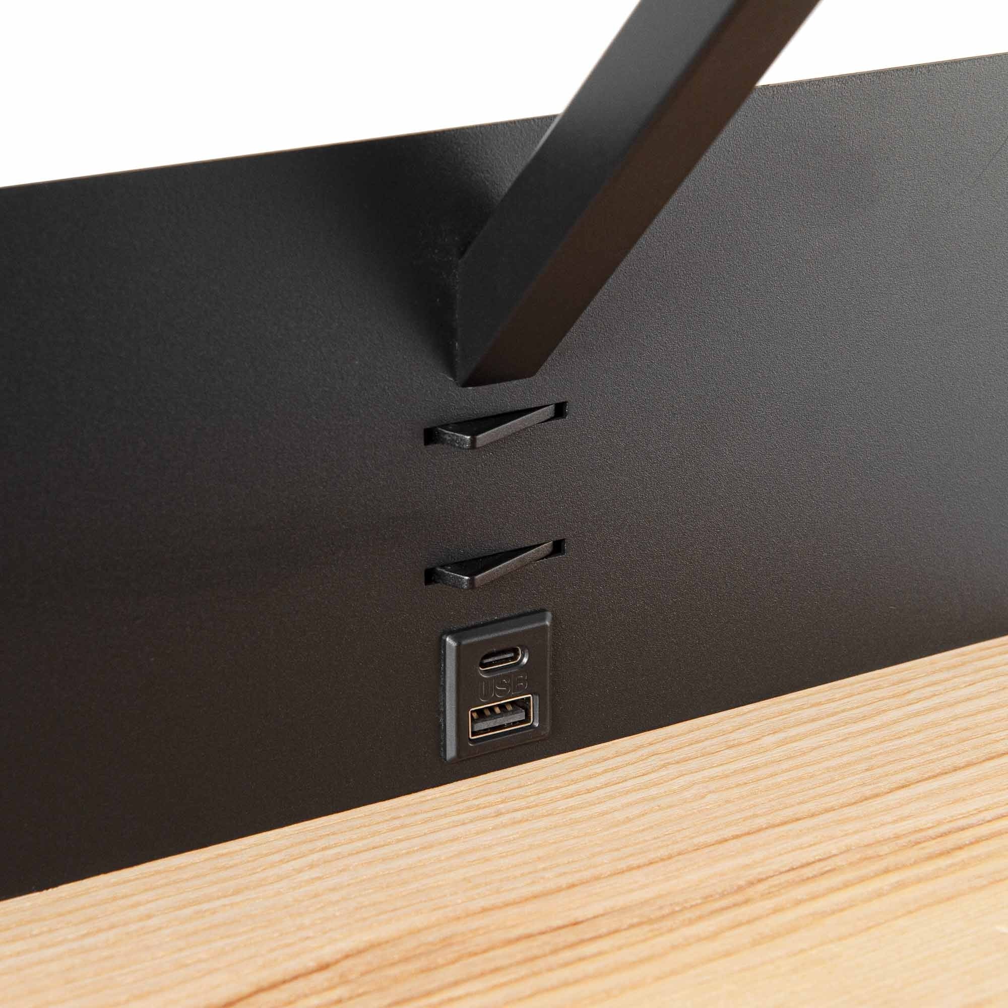 Aplique de pared para lectura "Artin USB + USBC" - Con foco LED orientable y puerto USB + USBC  - E27 + 3W