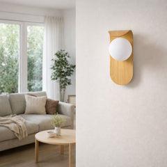 Aplique de pared "NARA" - Efecto madera - G9