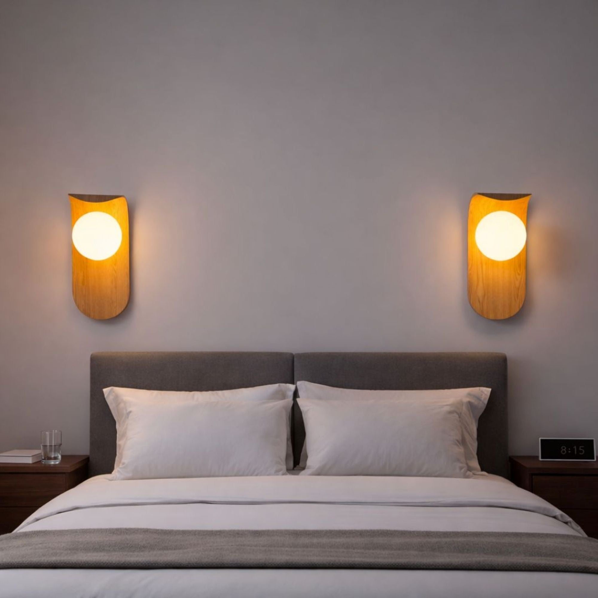 Aplique de pared "NARA" - Efecto madera - G9