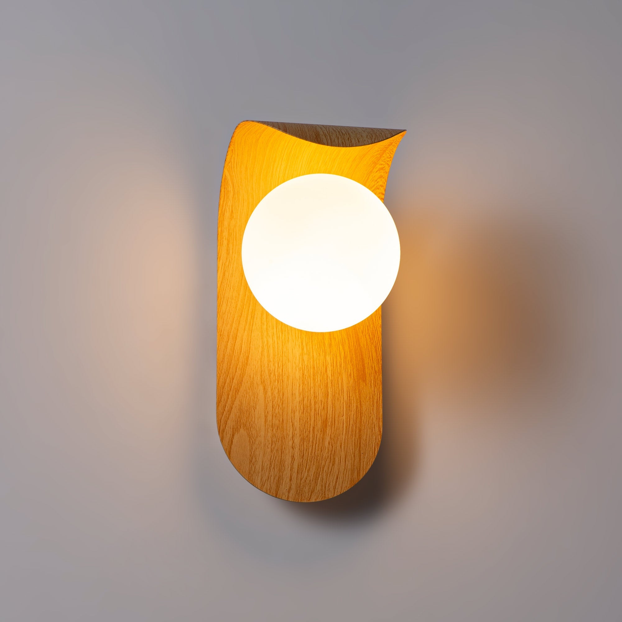 Aplique de pared "NARA" - Efecto madera - G9