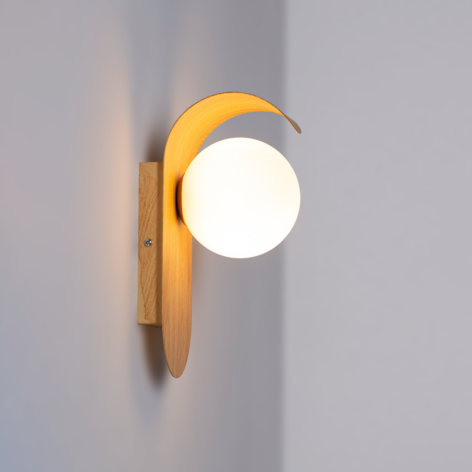 Aplique de pared "NARA" - Efecto madera - G9