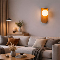 Aplique de pared "NARA" - Efecto madera - G9