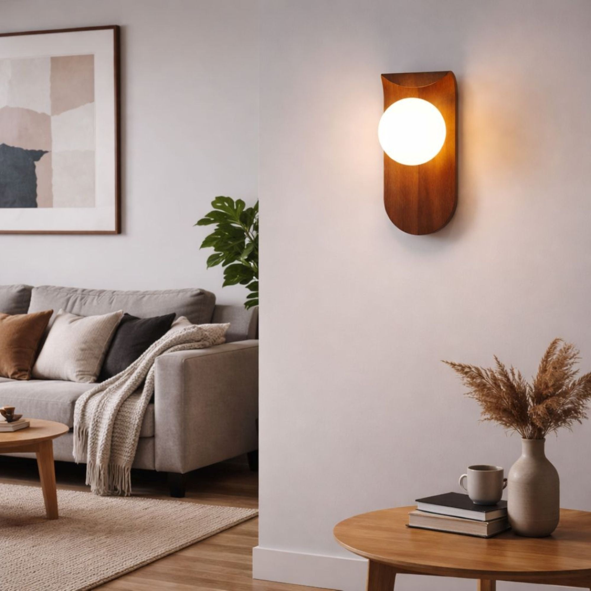 Aplique de pared "NARA" - Efecto madera - G9