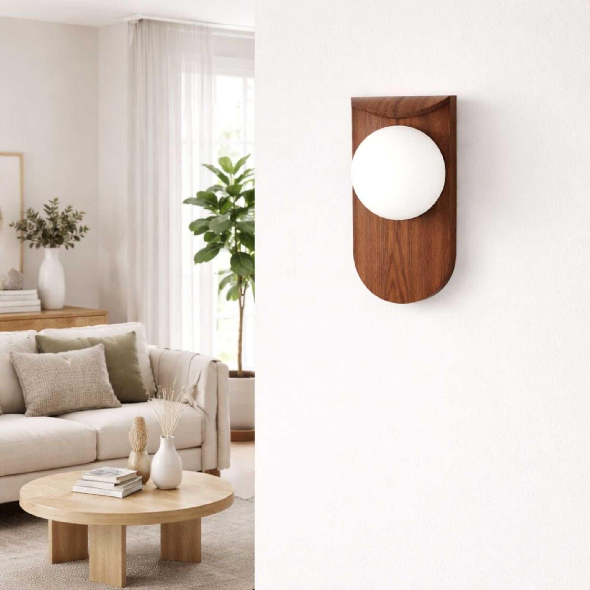 Aplique de pared "NARA" - Efecto madera - G9