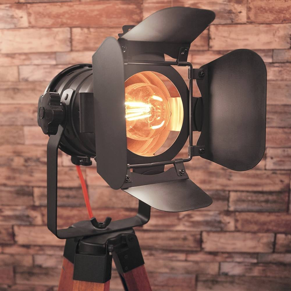 Lámpara de pie vintage con trípode "CINEMA" 139cm