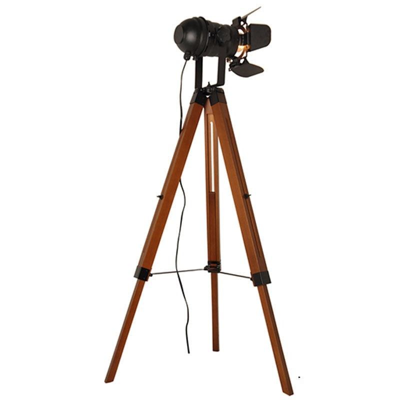 Lámpara de pie vintage con trípode "CINEMA" 139cm