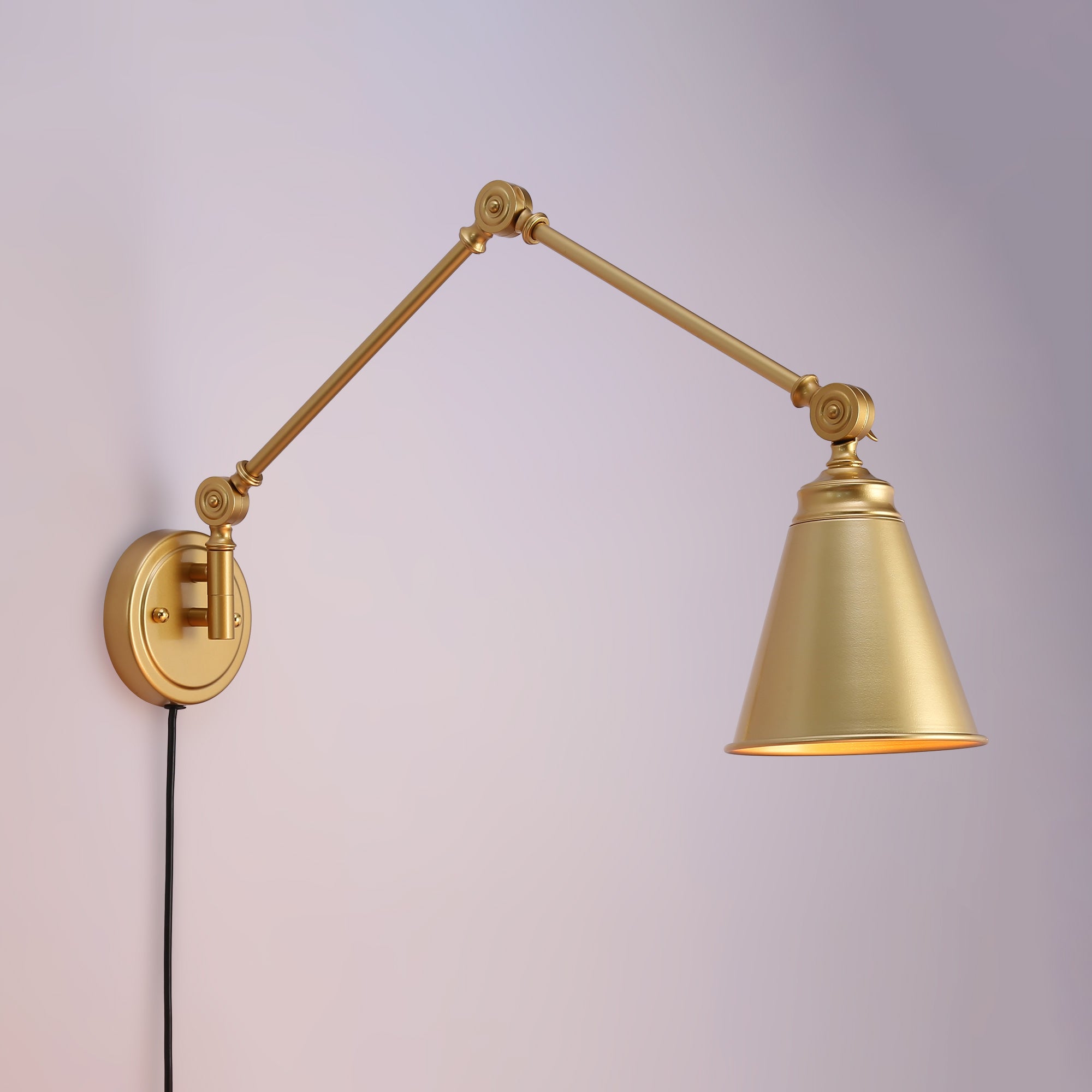 Aplique de pared vintage orientable con cable y enchufe "Tika"