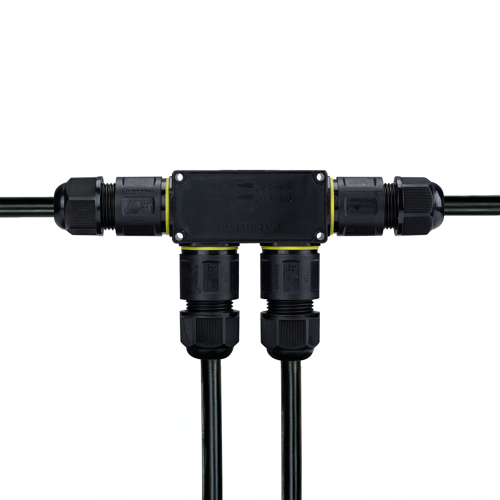 Conector impermeable en F - 3P - IP68 - 0,5-2,5mm² - 24A - T105
