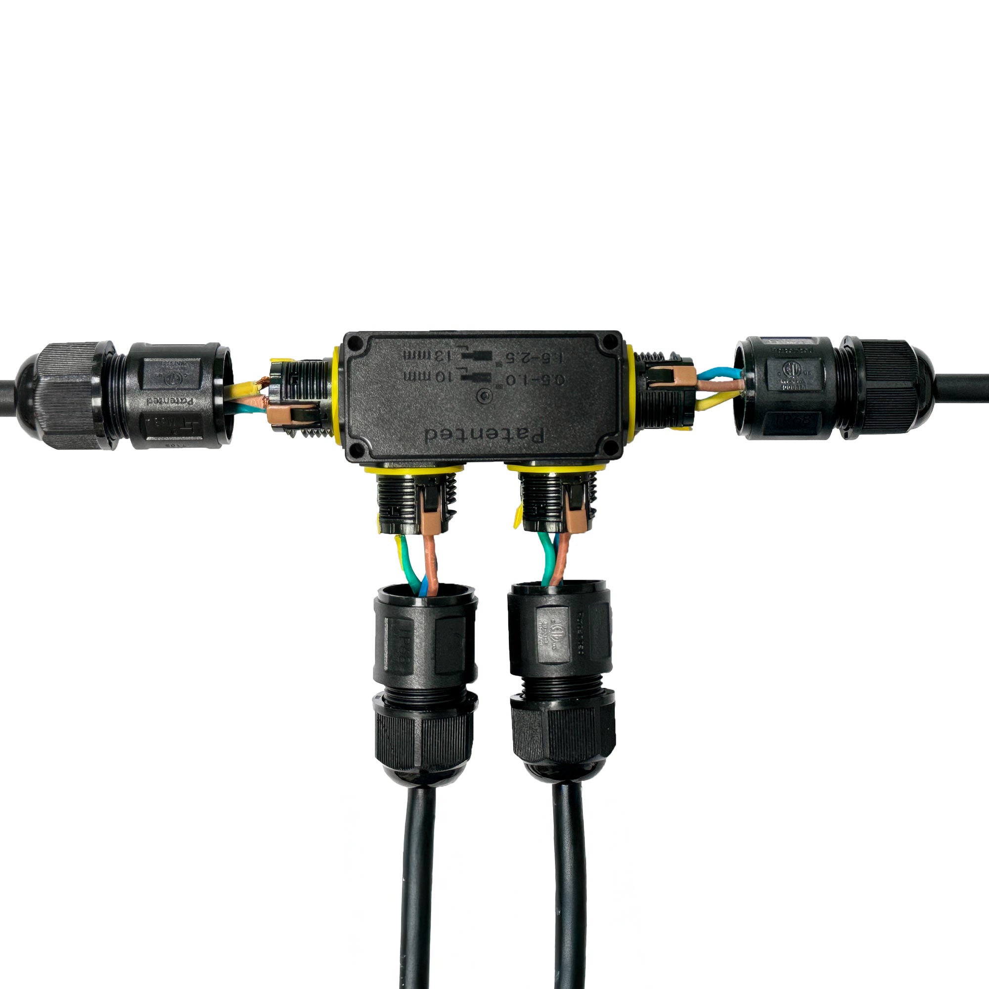 Conector impermeable en F - 3P - IP68 - 0,5-2,5mm² - 24A - T105