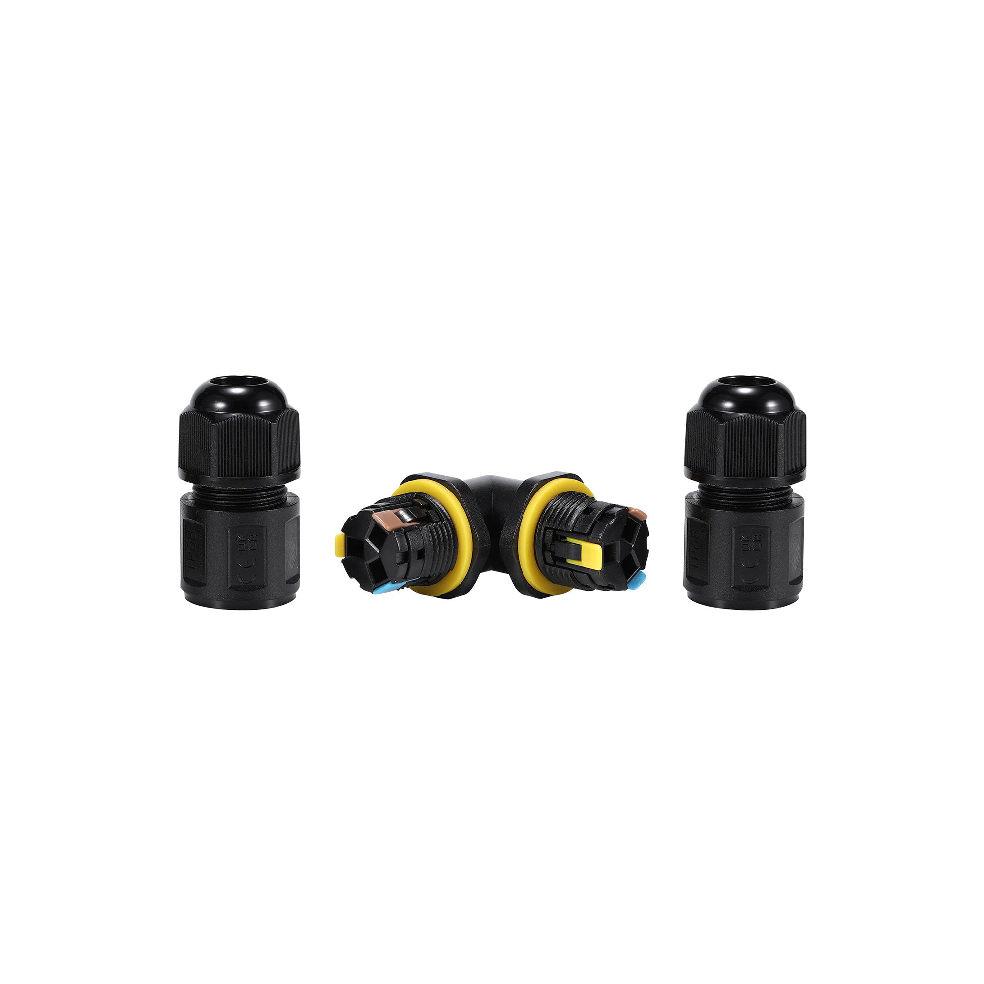 Conector impermeable en L - 3P - IP68 - 0,5-2,5mm² - 24A - T105
