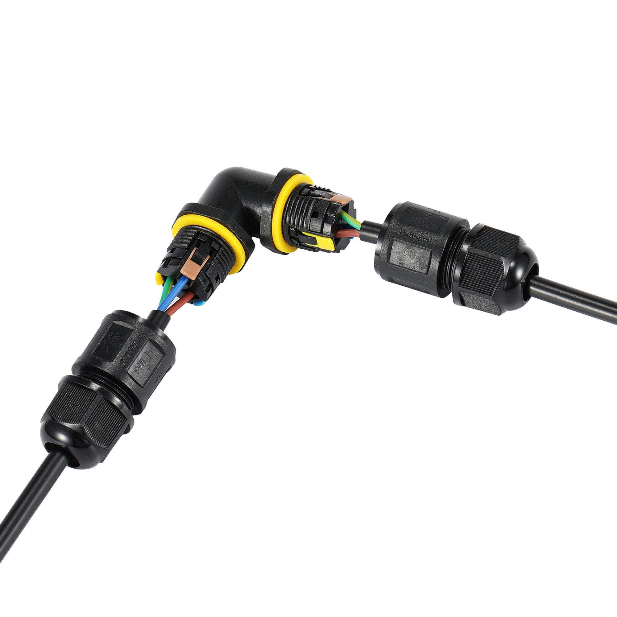 Conector impermeable en L - 3P - IP68 - 0,5-2,5mm² - 24A - T105