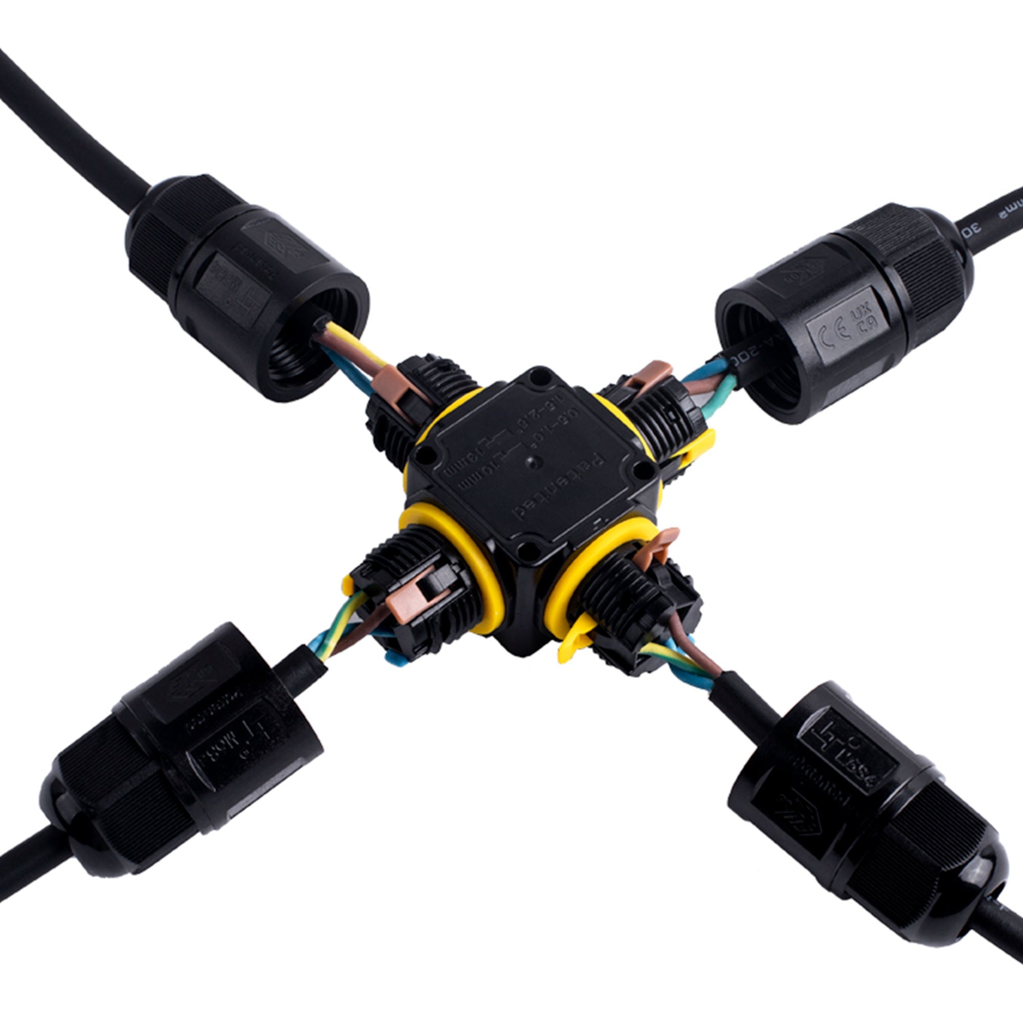 Conector impermeable en X - 3P - IP68 - 0,5-2,5mm² - 24A - T105