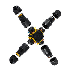 Conector impermeable en X - 3P - IP68 - 0,5-2,5mm² - 24A - T105