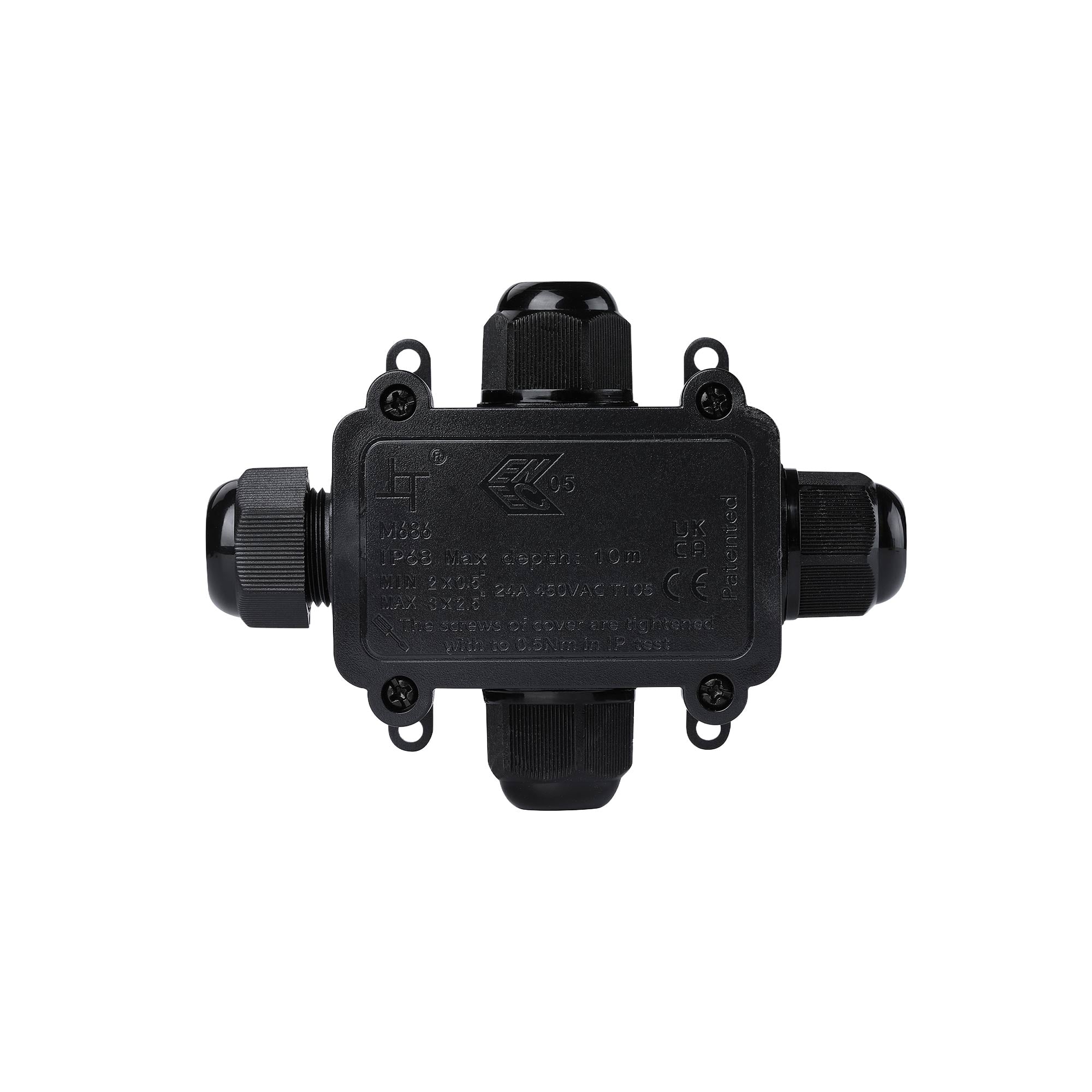 Caja de conexión impermeable en X - M20 - 4P - IP68 - 0.5-2.5mm² - 24A - T105