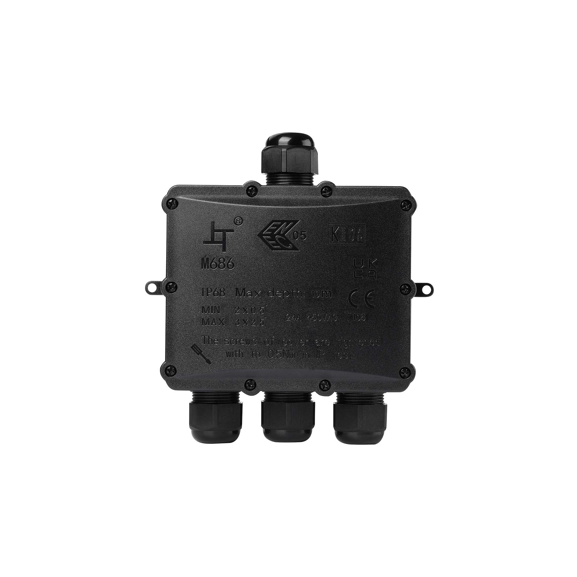 Caja de conexión impermeable M25 - 4P - IP68 - 0.5-4.0mm² - 24A - T105