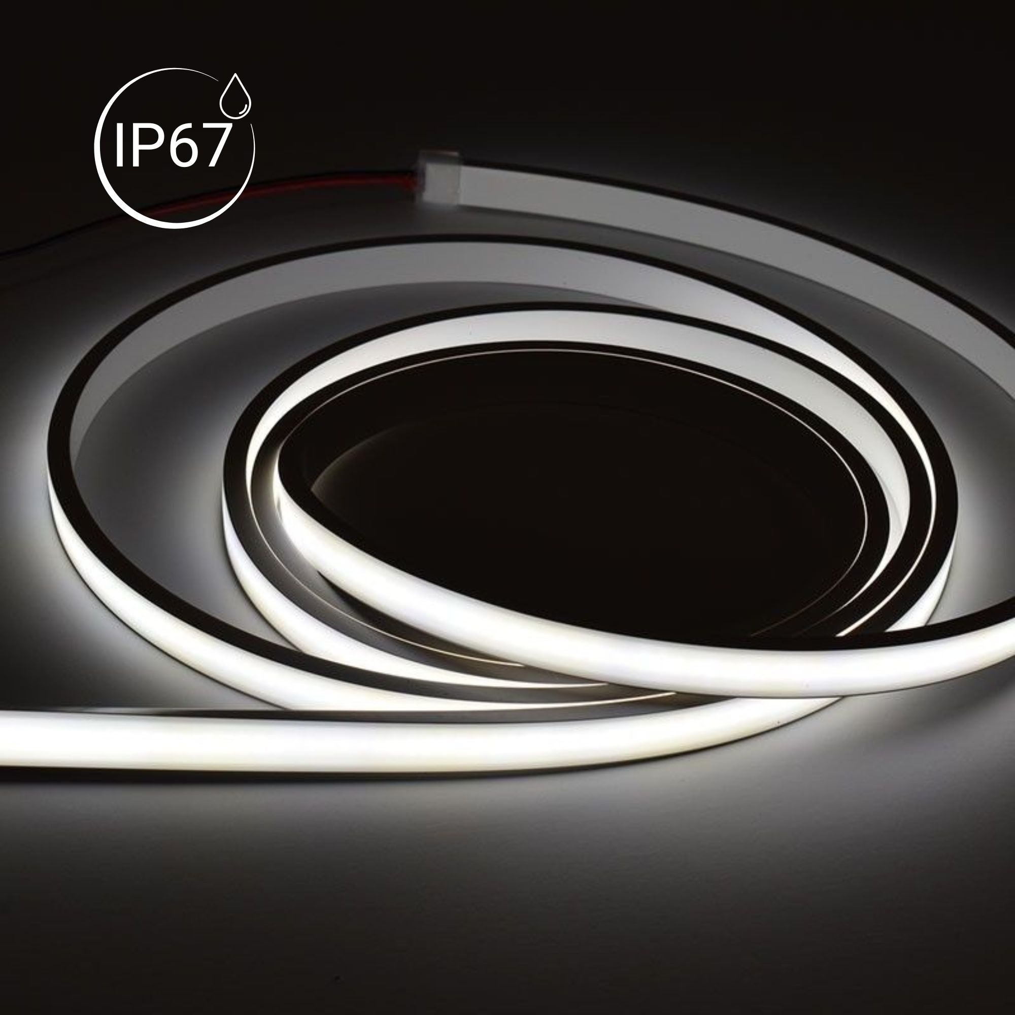 Neón LED flexible 24V DC - 5x11mm - 5 metros - Kit completo - 11W/m - 320ch/m - IP67 - Curvatura vertical