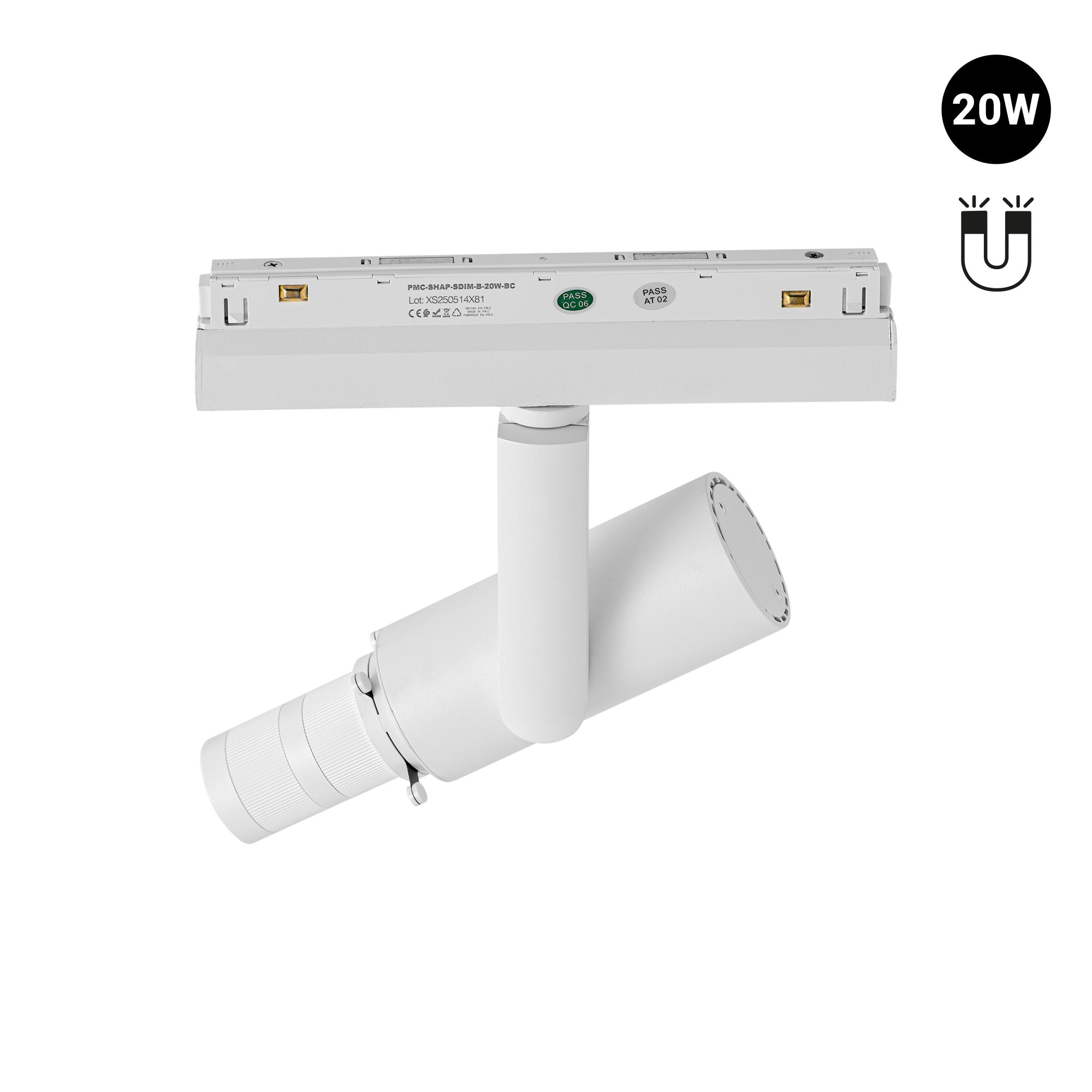 Proyector shapeable para carril magnético 48V - 20W - 20º-35º