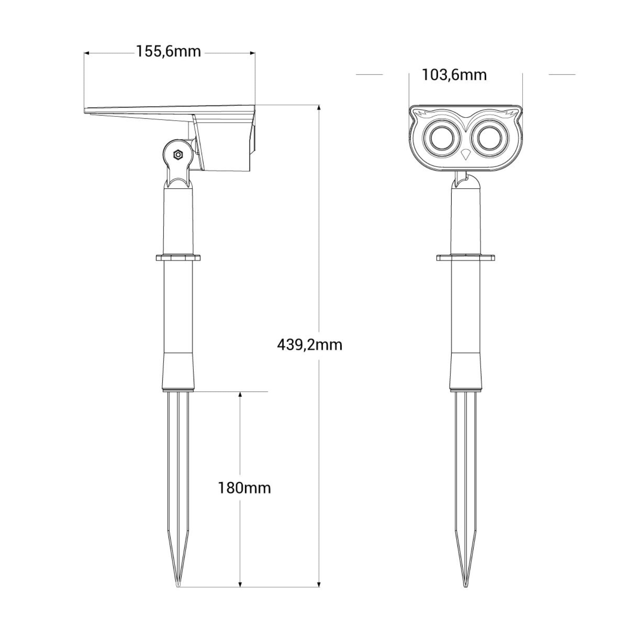 Foco solar exterior LED con pincho - 1.8W - IP65