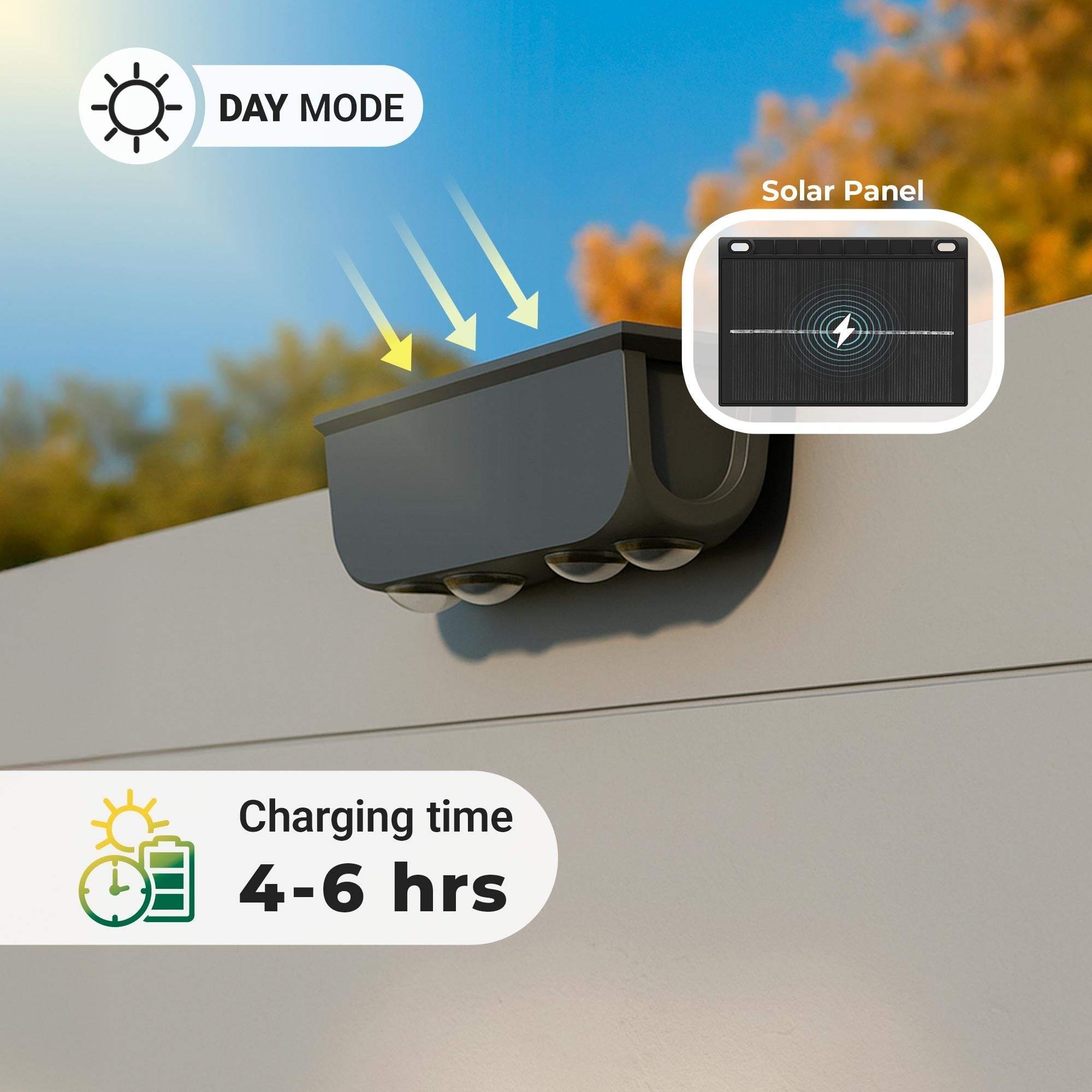 Lámpara LED solar de exterior - CCT - 4 LED - 120lm